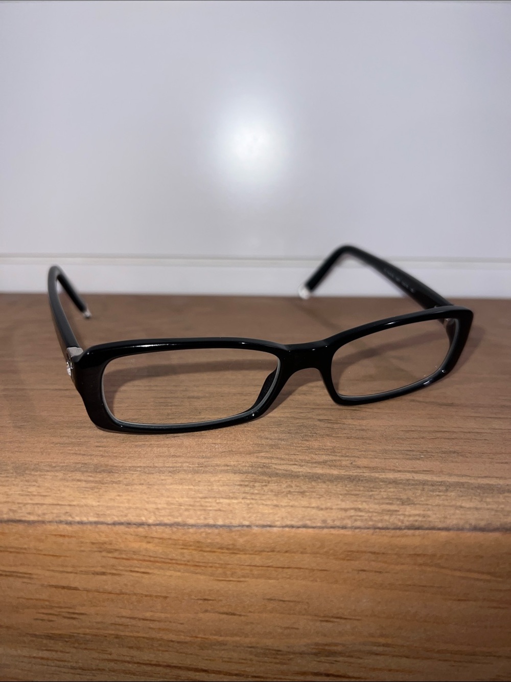 Vintage DKNY Women's Glossy Black Rectangular Glasses